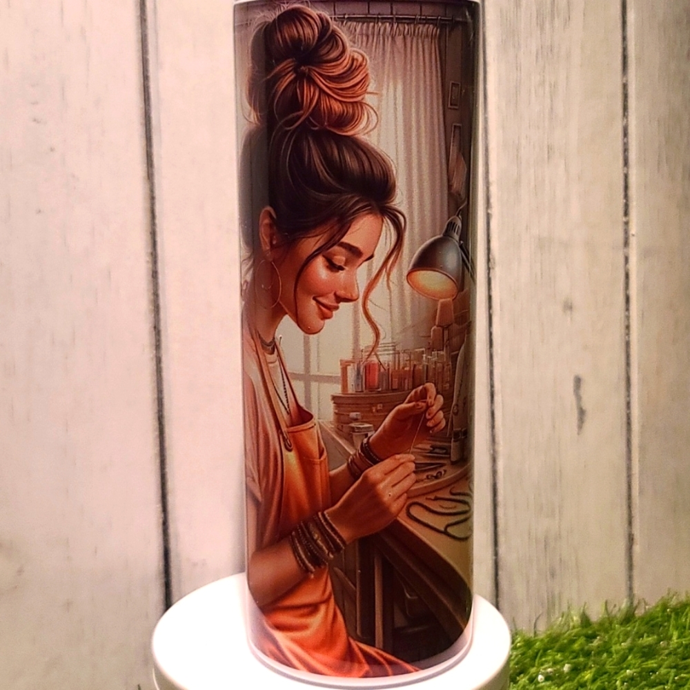 BEAD JEWELRY CRAFTING TUMBLER NWT  20 oz SS Skinny Tumbler w lid